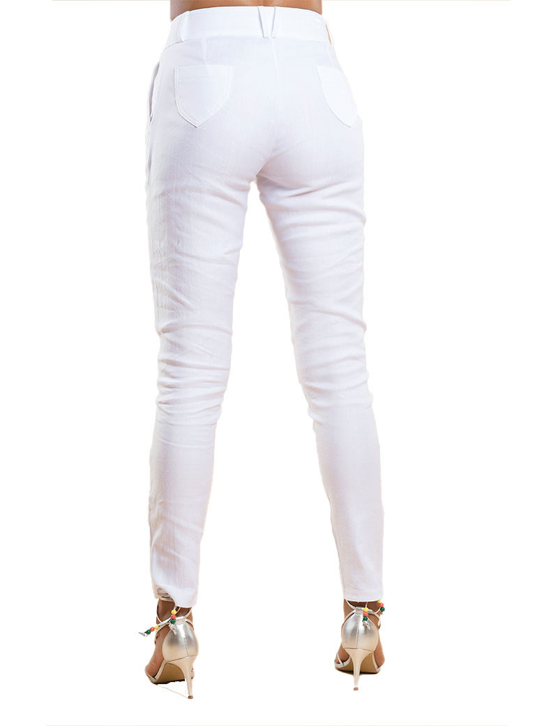 HBT NEW HARMONY MIX LIN - CHRISTINA PANTALON BLANC