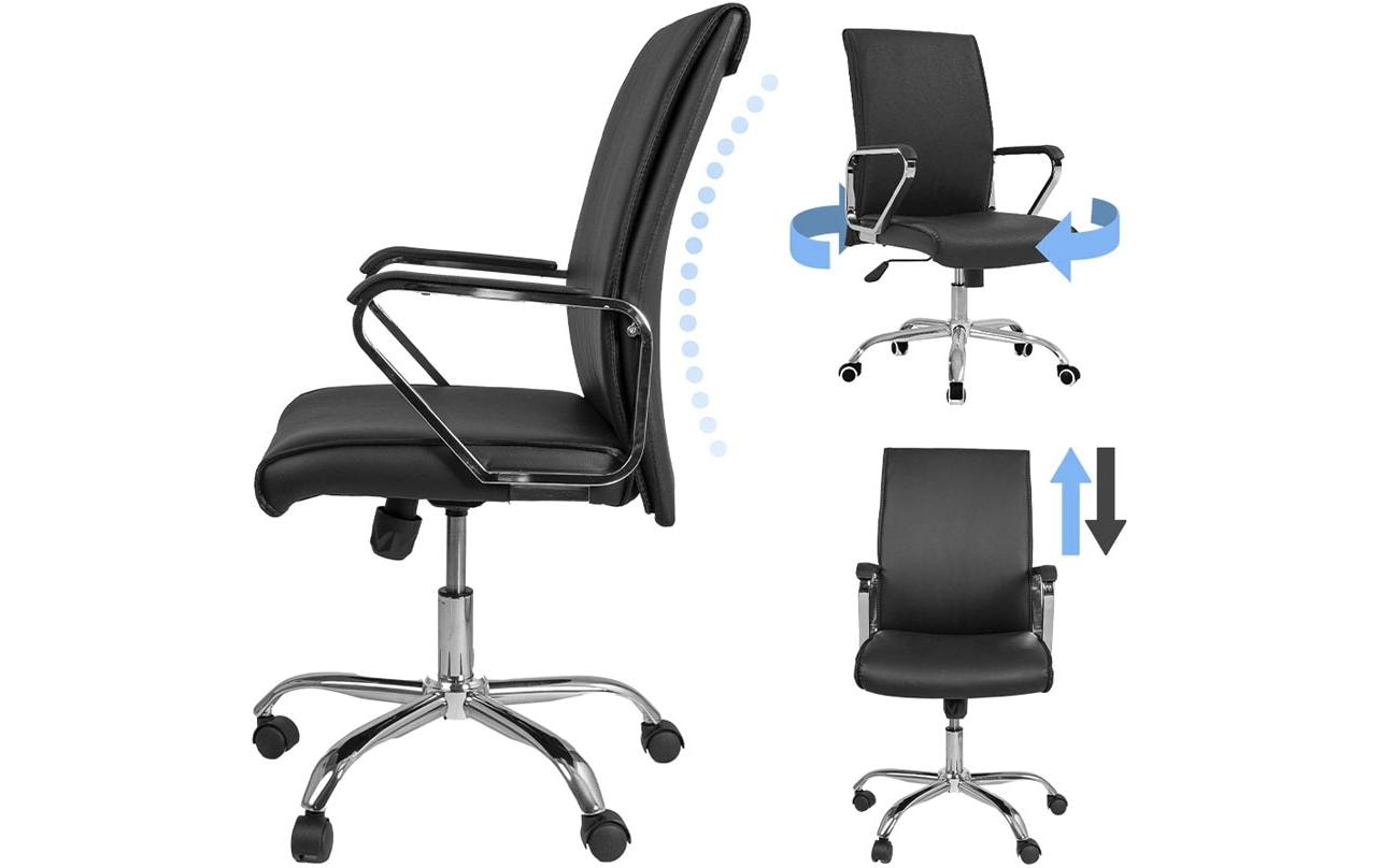 Bürostuhl Comfort Schwarz<br>Drehbarer Stuhl mit Armlehnen