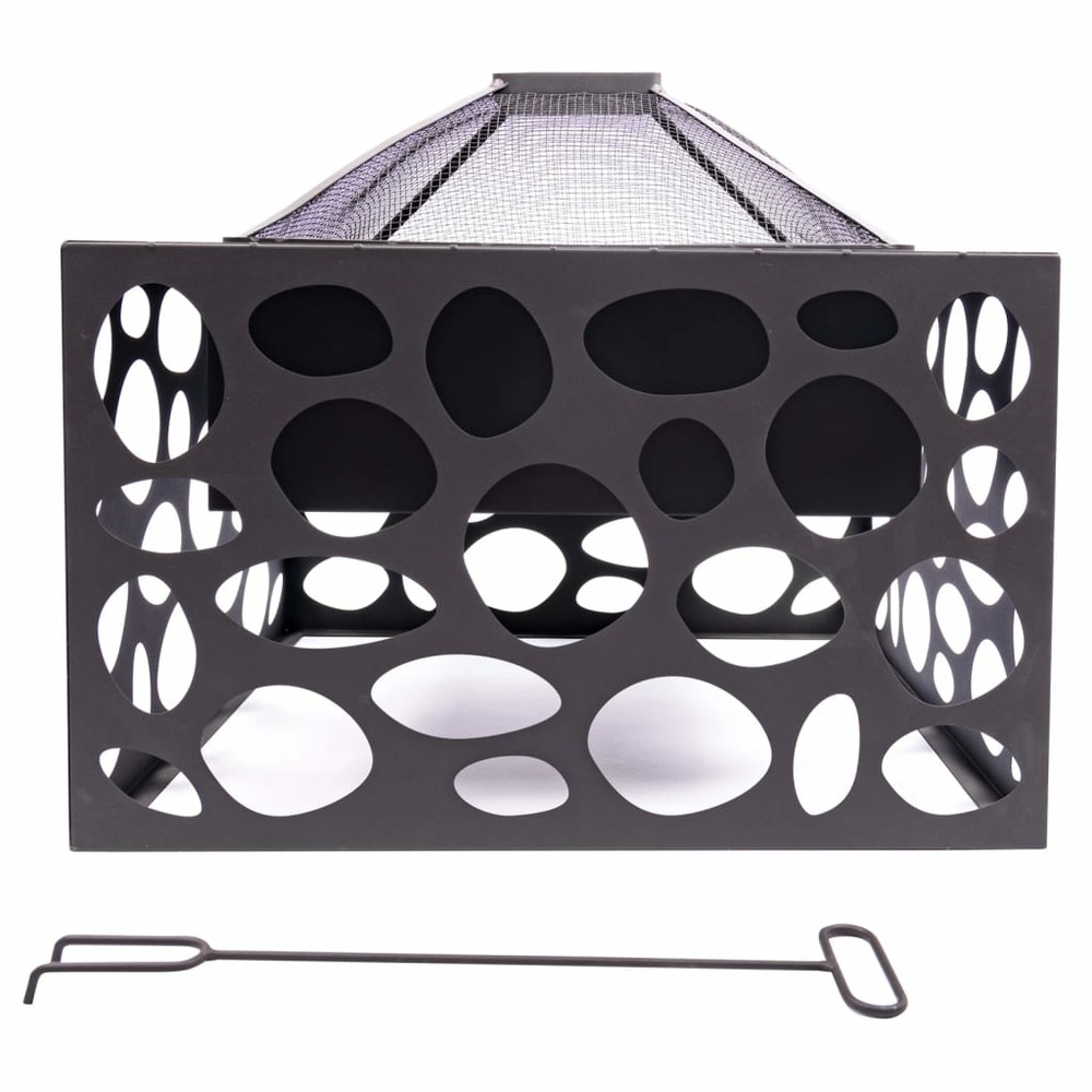 Foyer avec grille de barbecue mikor noir