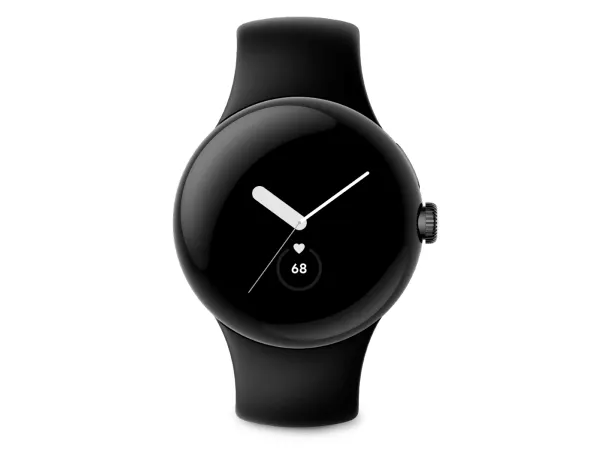 Google Pixel Watch - Matsort - smart ur med bånd - fluoroelastomer - obsidian - båndstørrelse: L - 32 GB - Wi-Fi, NFC, Bluetooth - 36 g