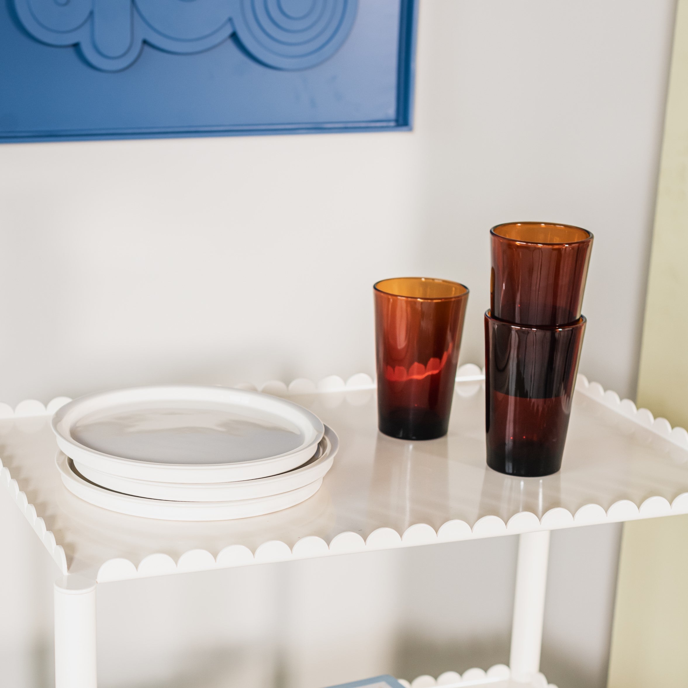 HKliving 70's Glassware Theeglas 0,4 L - Set van 4