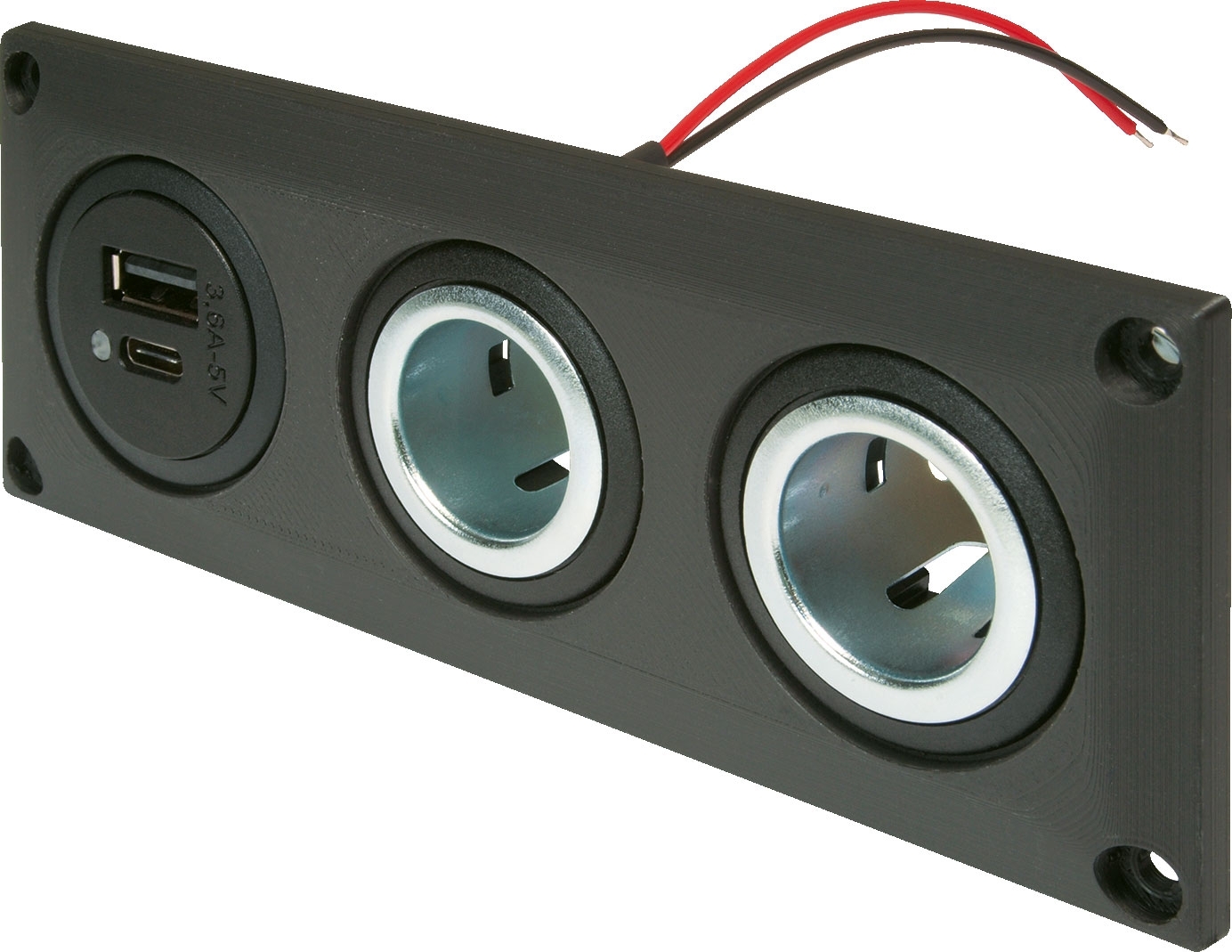 Pro Car Einbausteckdose mit USB-C/A Doppelsteckdose