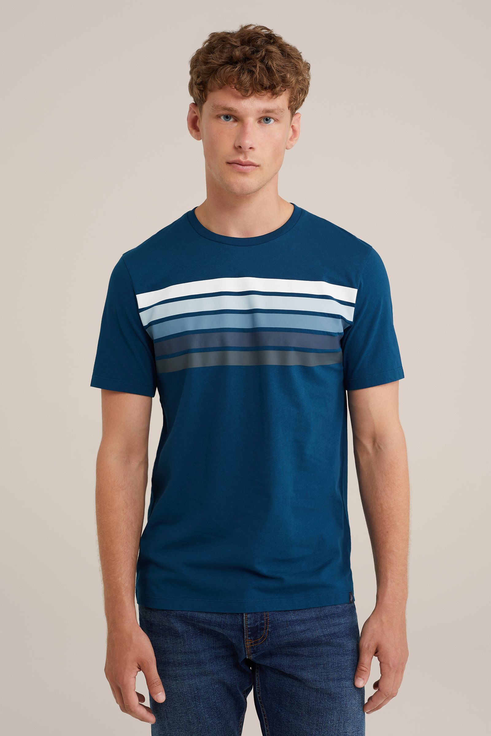 T-shirt met opdruk WE Fashion Petrol