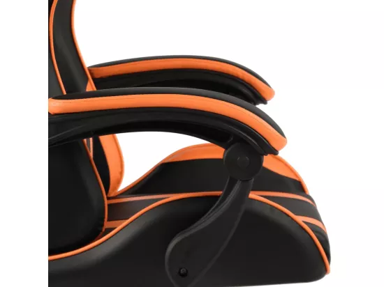 Fauteuil de jeux vidéo Noir et orange Similicuir