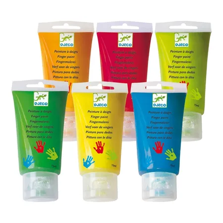 Djeco Farben: 6 Tuben Fingerfarbe