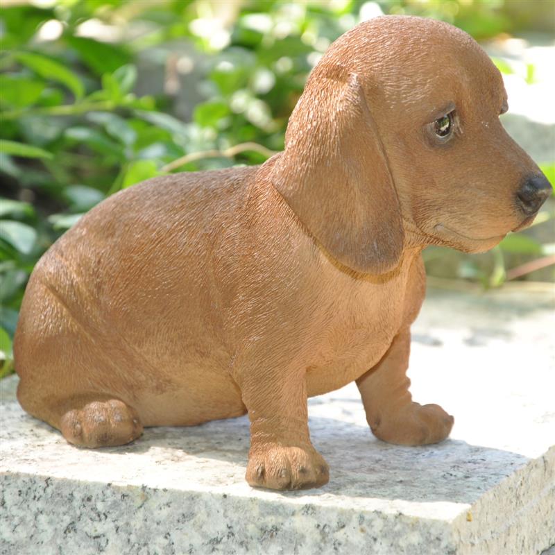 Dazikemo Dekofigur Gartenfigur Dackel braun