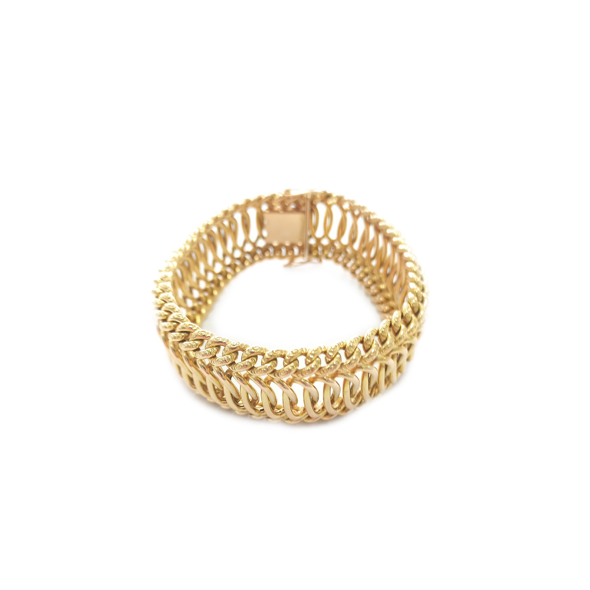 Bracelet d'occasion or 750 jaune maille fantaisie 19,5 cm