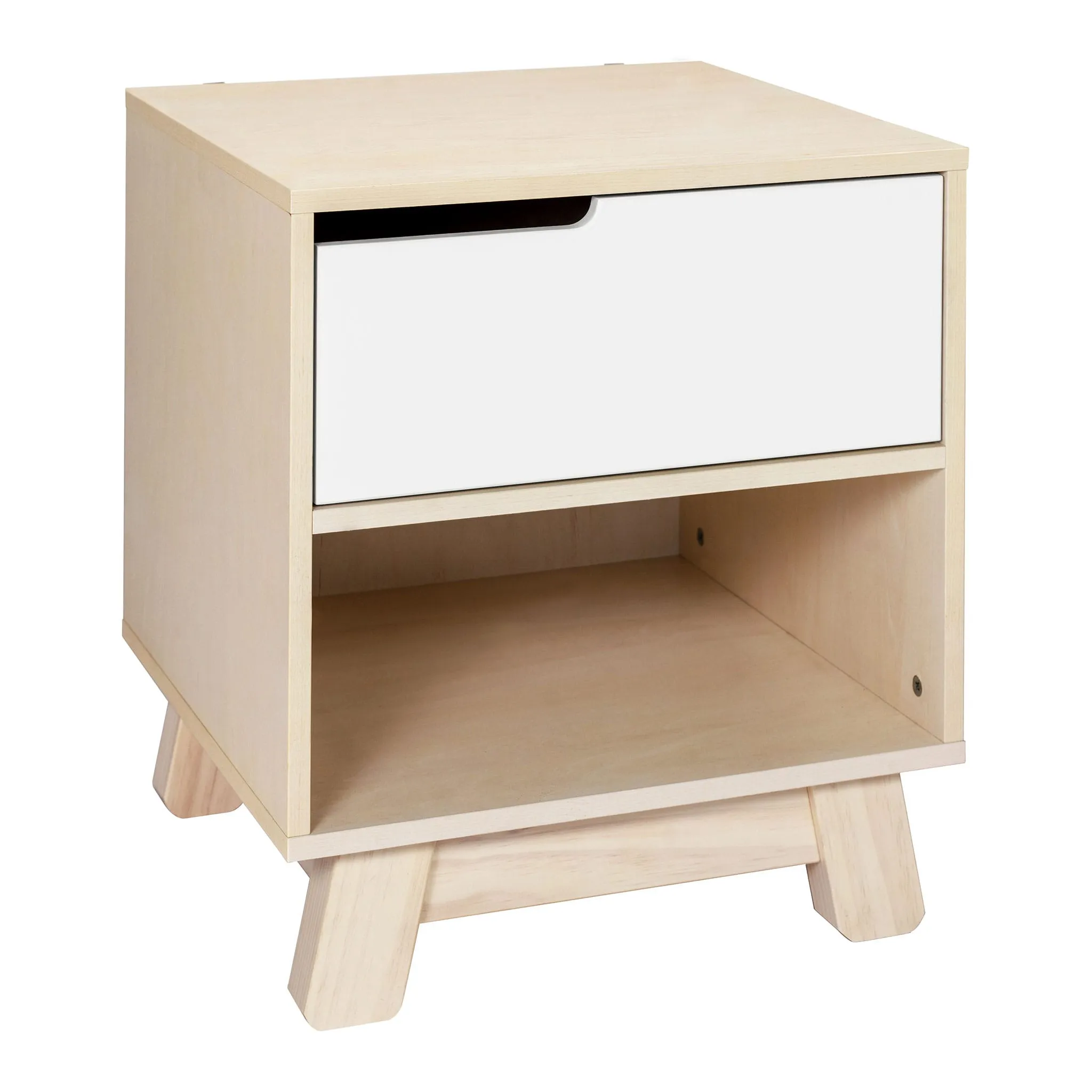 Babyletto Table de Nuit Hudson avec port USB - Naturel Blanchi  Blanc