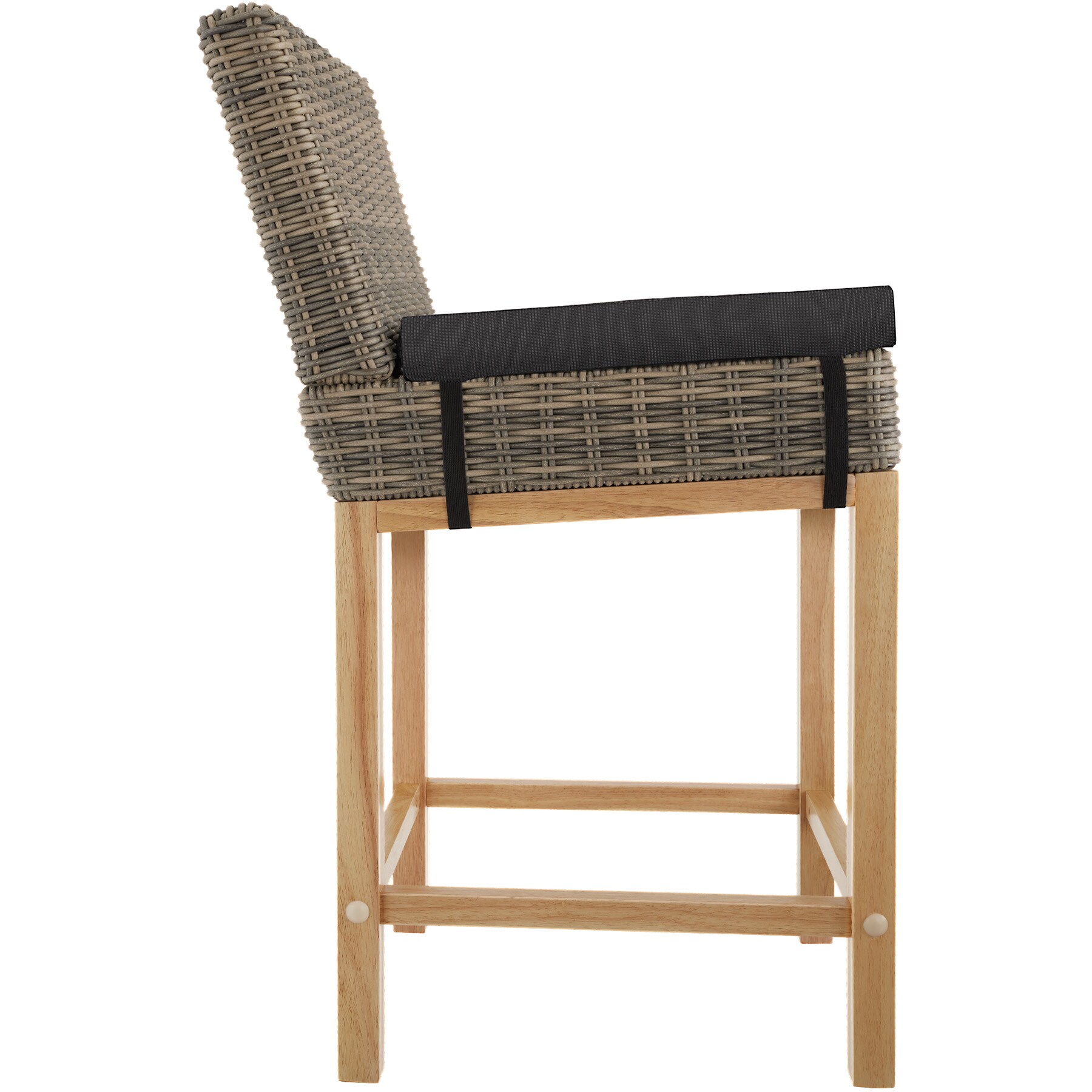 tectake® Rattan Tisch Lovas mit 6 Stühlen Latina, mit Aluminiumgestellen, wetterfest und UV-beständig, Beine aus Holz