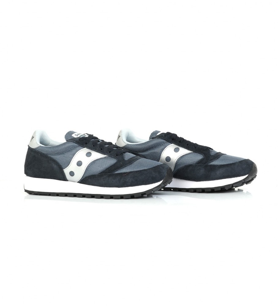 Tênis Saucony Jazz 81 em couro azul-marinho