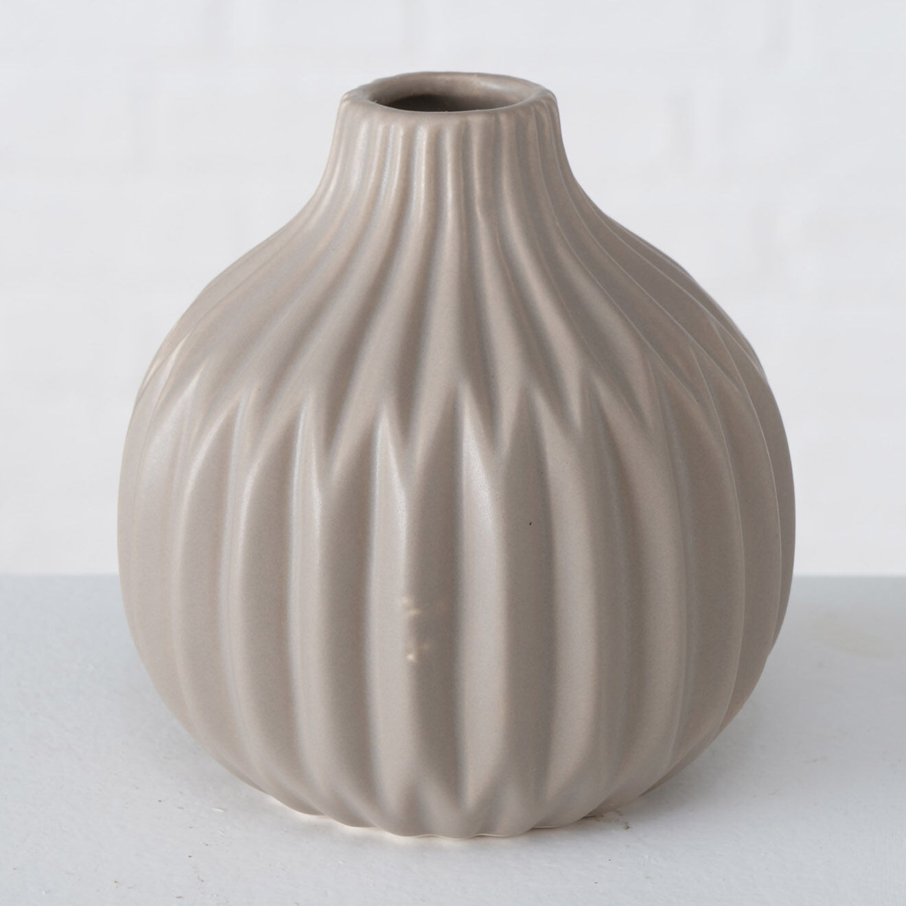 Boltze 2 Vases Lenja beiges - D.11xH.11 cm