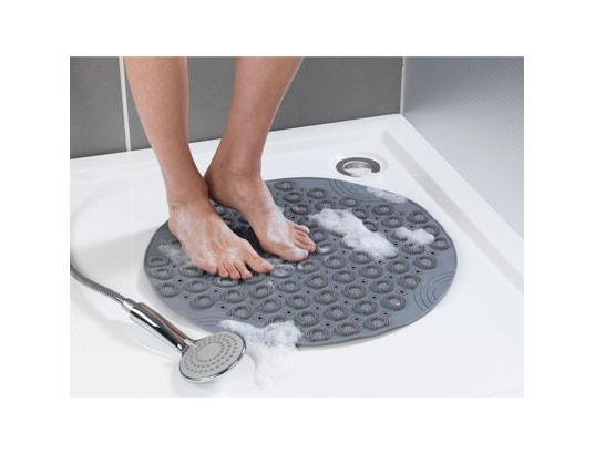 WENKO - Tapis de bain Tapis de massage pour la douche - gris