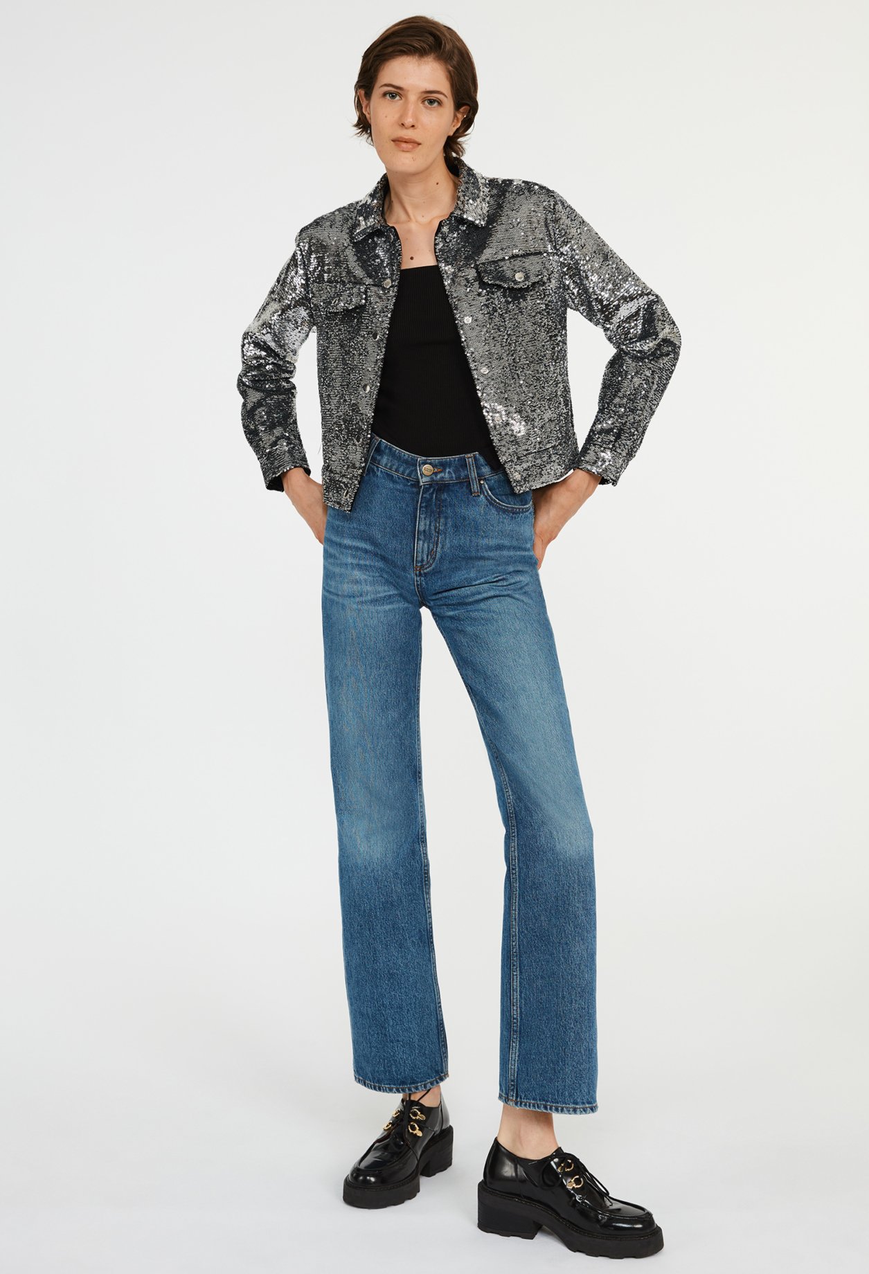 Blouson &agrave; sequins