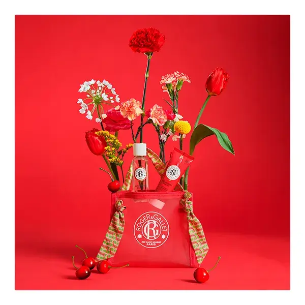 Conjunto de presente Roger & Gallet: Água perfumada de gengibre benéfica 30ml e loção corporal.