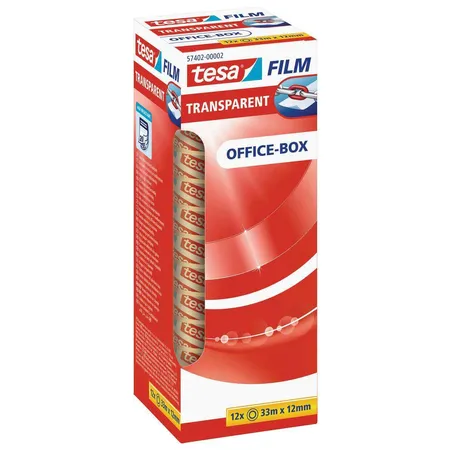 tesafilm Office-Box transparent 12 Rollen 33m x 12mm