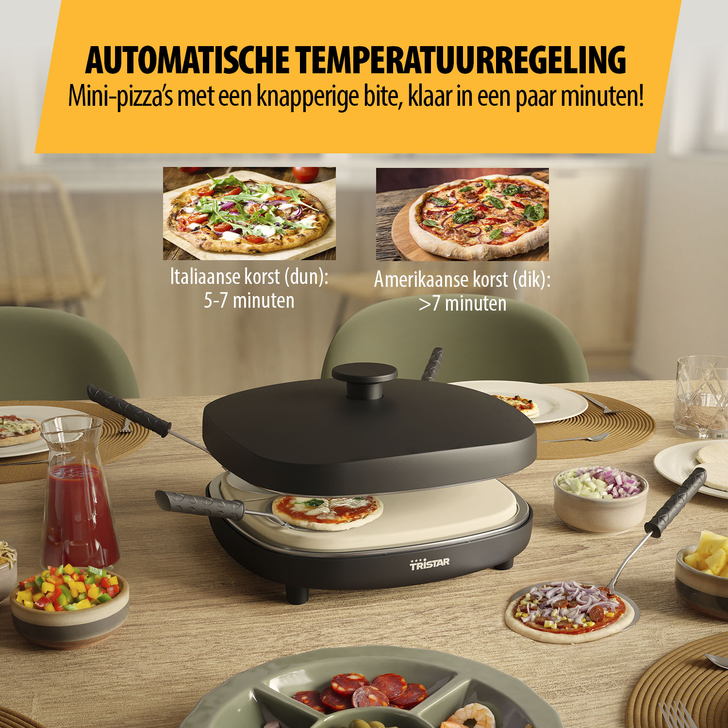 Tristar PZ-9174 Pizza Family 4 gourmetset