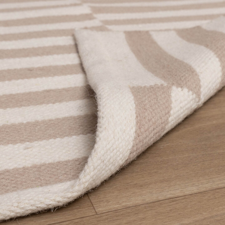 Katoenen vloerkleed - Dazzle Blocks Beige/Wit