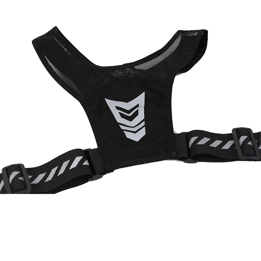 Ultraleichte Mesh Laufweste Verstellbare Outdoor Sport Weste mit Brusttasche   Reflektoren - Schwarz