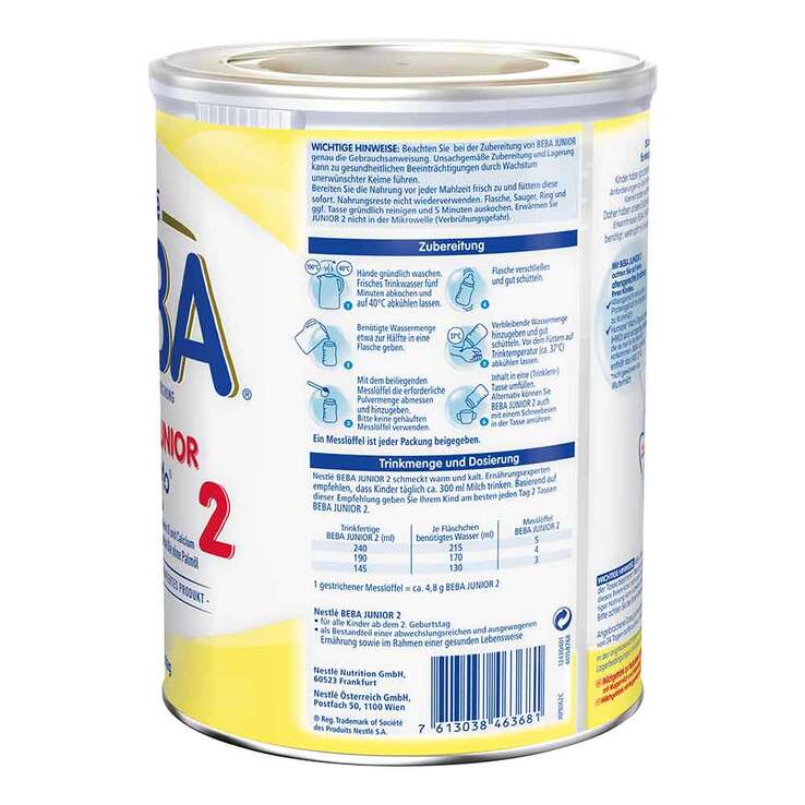 Nestle Beba Junior 2 + Pulver, 800 g