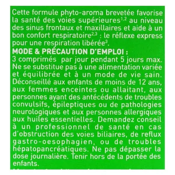Puressentiel Respiratoire Sinus Express 15 comprimés