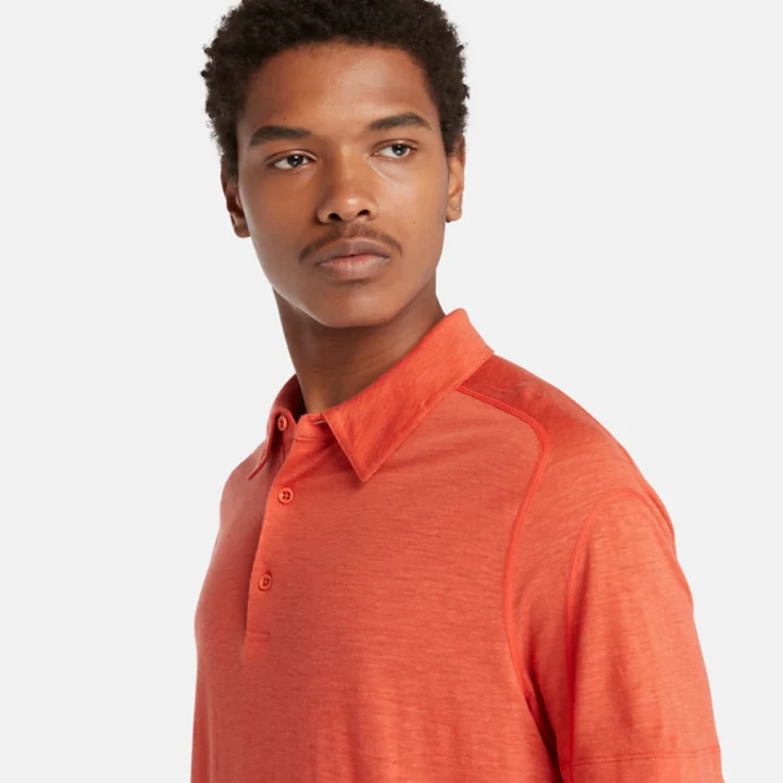 Polo Timberland x Icebreaker em Linho Merino para Homem na cor Laranja