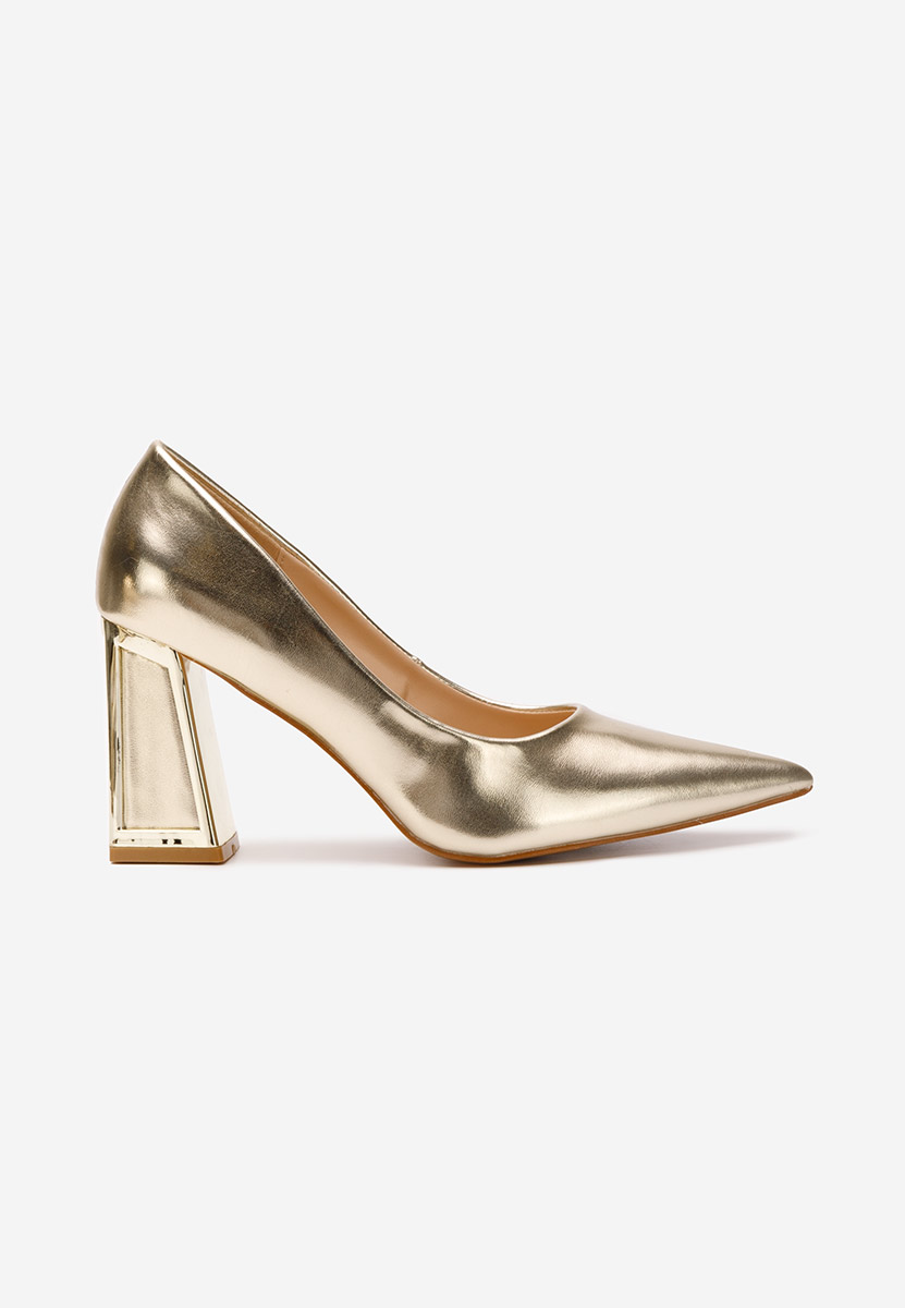 Chaussures à talon épais dorées Cizella