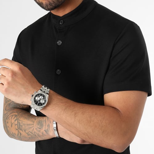 Chemise Manches Courtes Col Mao 0164 Noir