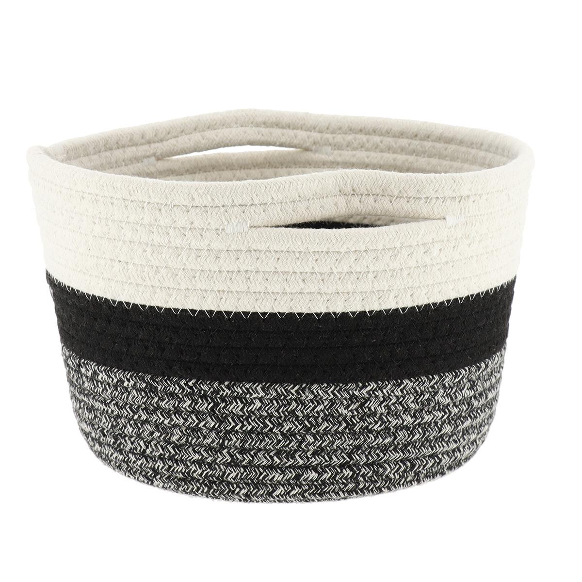CORBEILLE D.32X20CM NATUREL NOIR CHINE