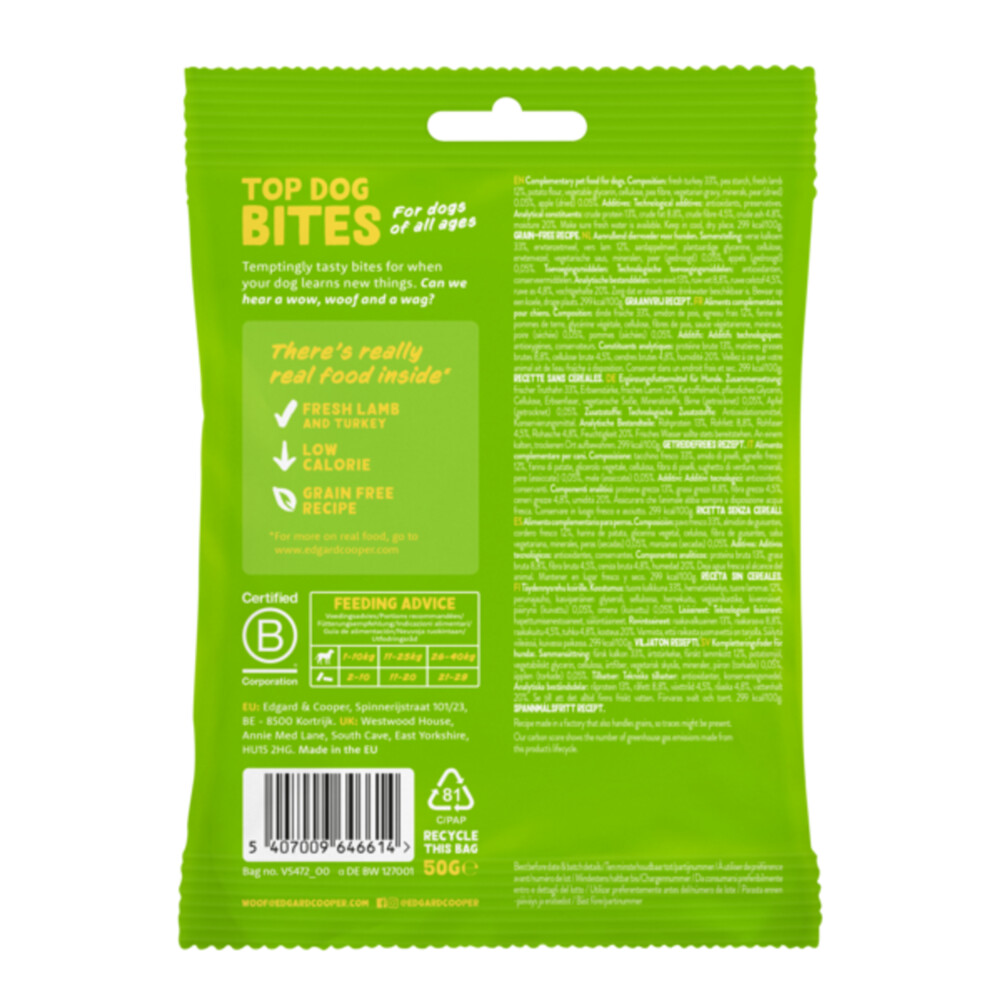 Edgard & Cooper Adult Bite LLam & Kalkoen50 gr