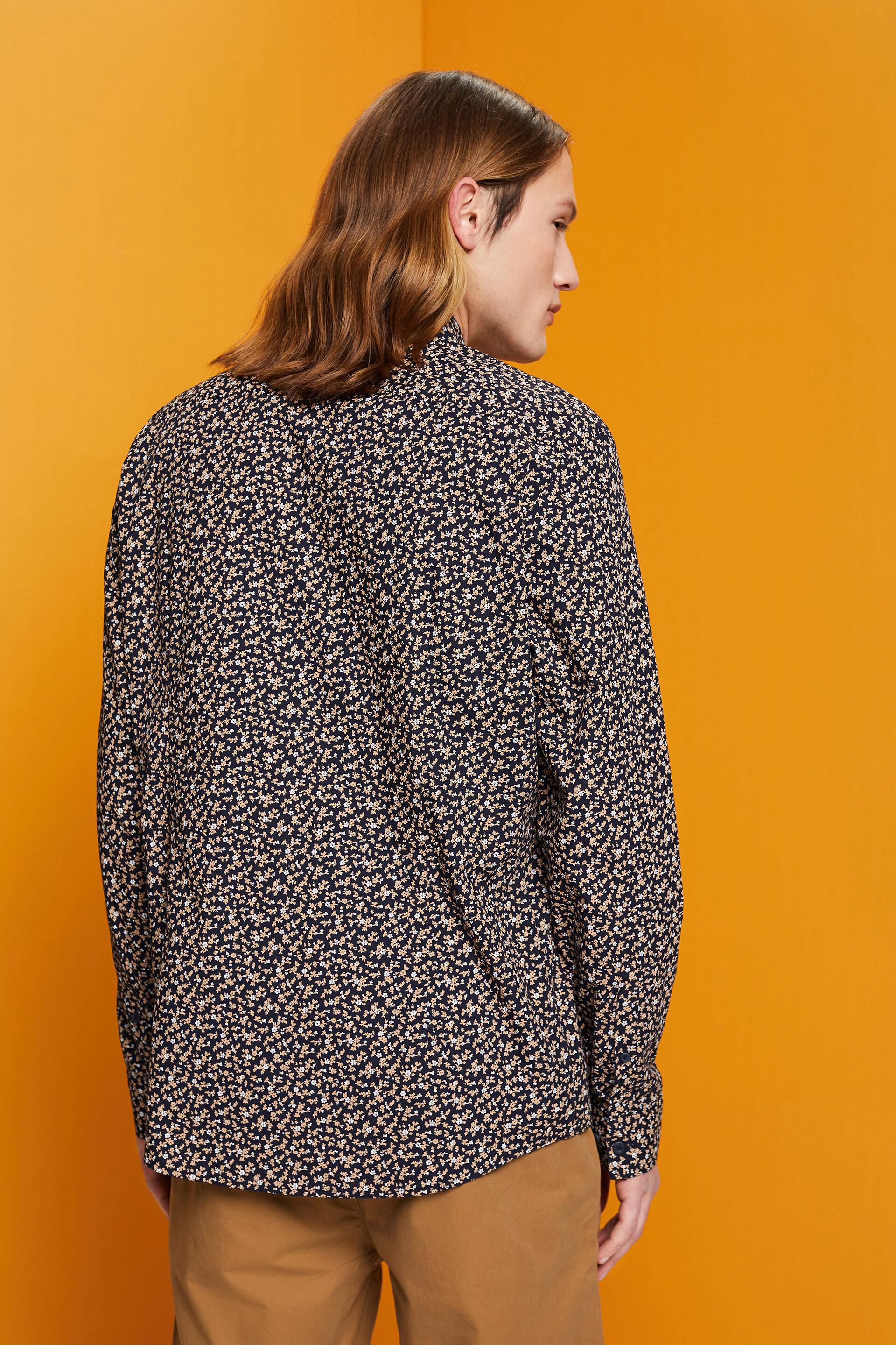 Chemise en coton à motif de coupe Slim Fit