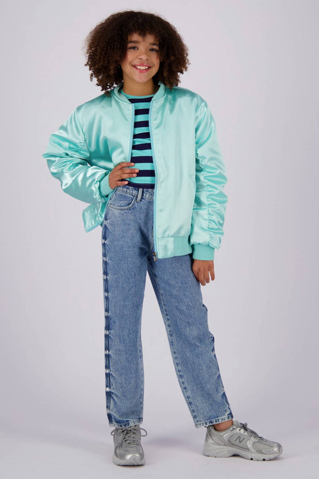 Vingino high waist loose fit jeans Chiara Stud light vintage