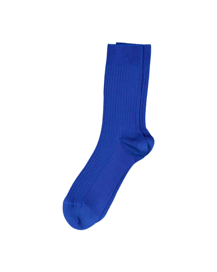 Mrs. Hosiery  Mrs Silky Ribbed strømper - Royal Blue
