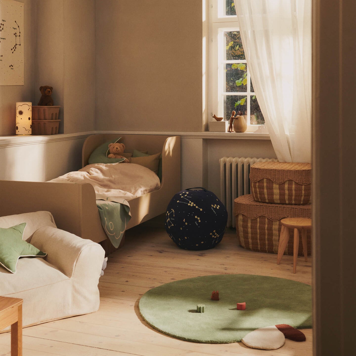 Ferm Living Constellation Poef - Dark Blue