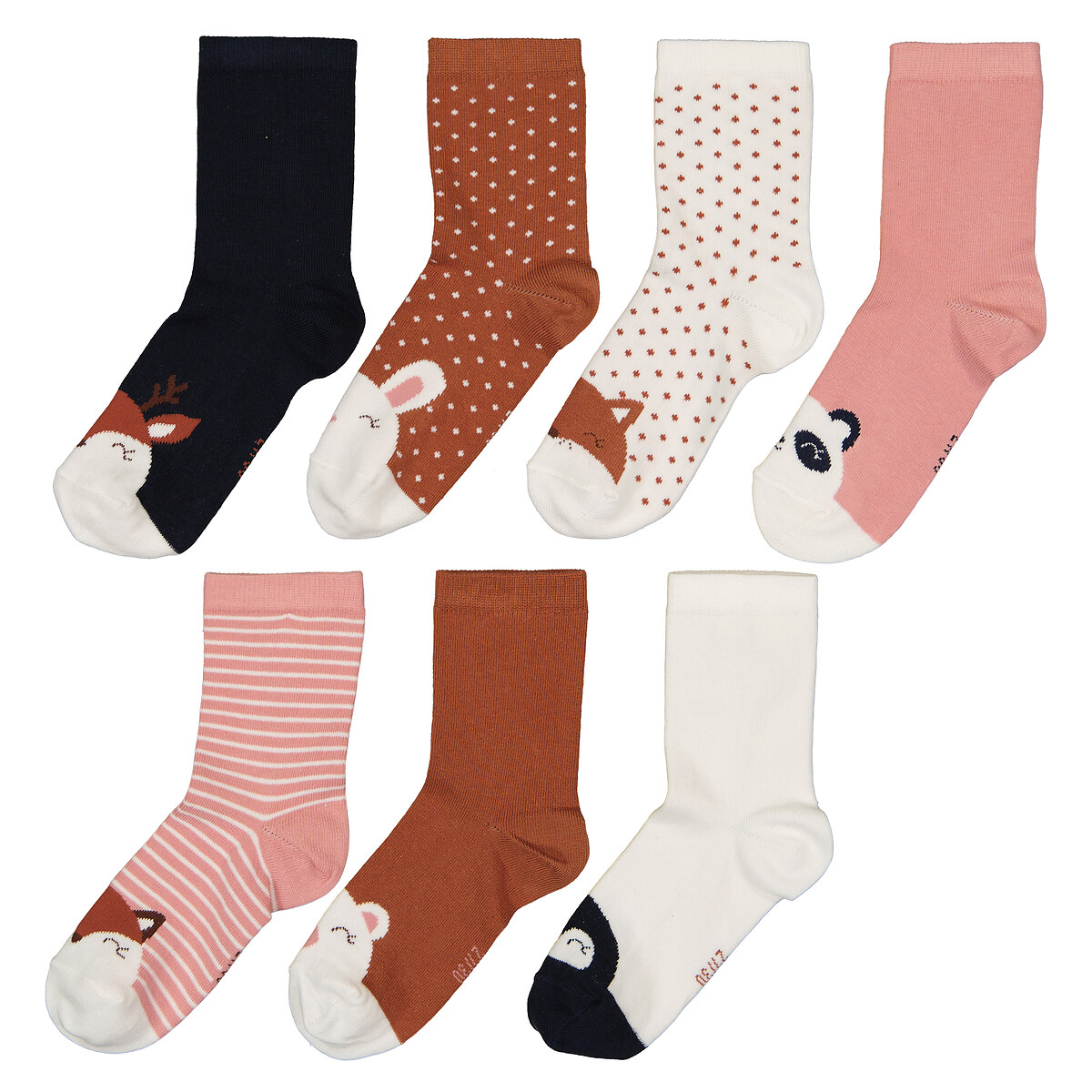 COLEÇÃO LA REDOUTE<br>Conjunto de 7 pares de meias com estampa animal