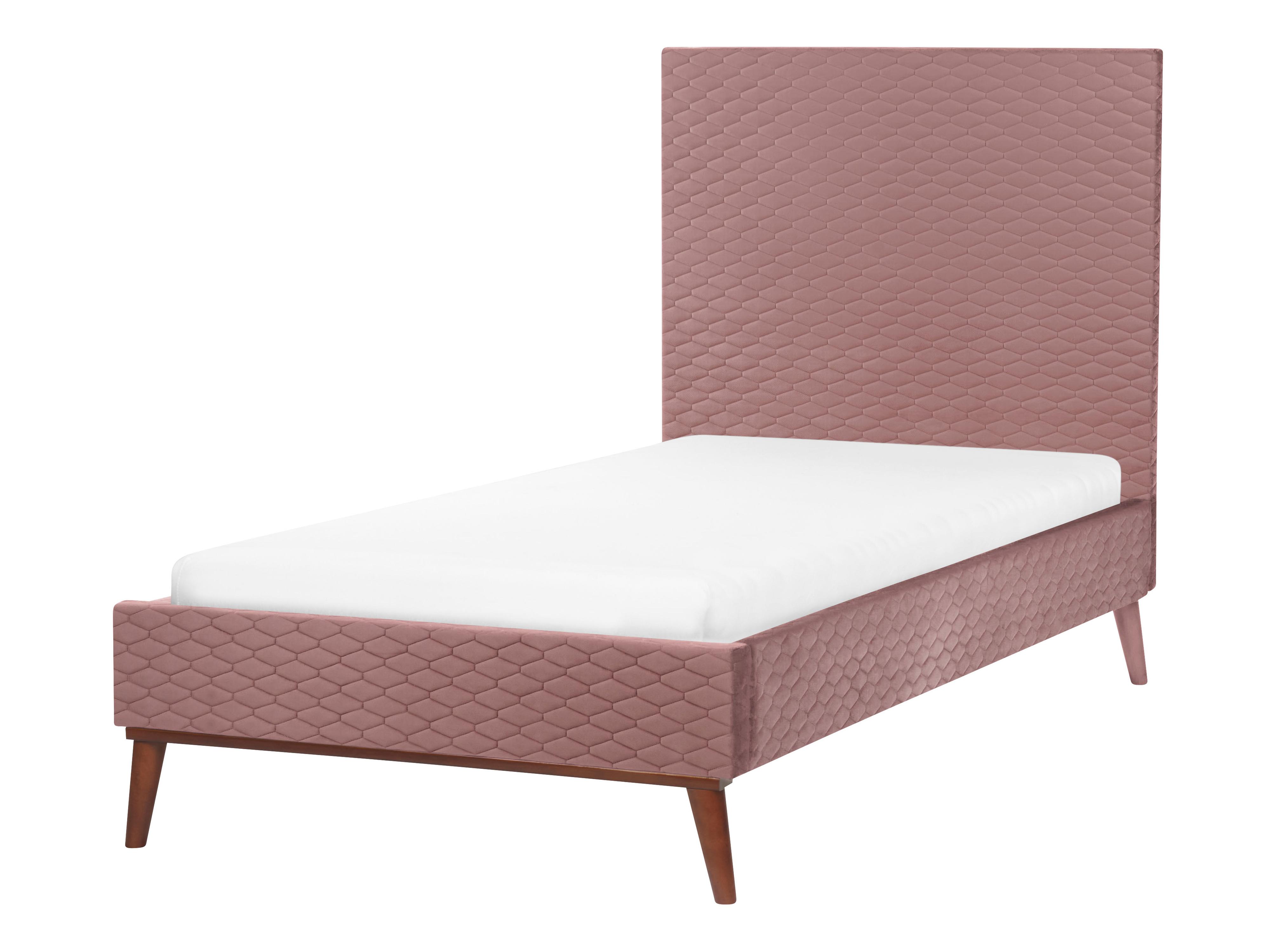 Bed Fluweel BAYONNE 90 x 200 cm Roze