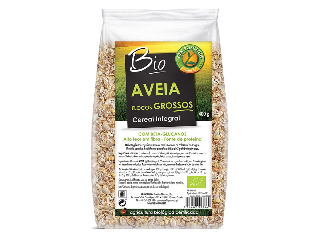 FLOCOS DE AVEIA CEM PORCENTO GROSSOS BIO 400 G
