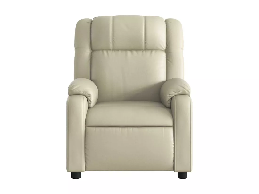Fauteuil de massage inclinable électrique crème similicuir