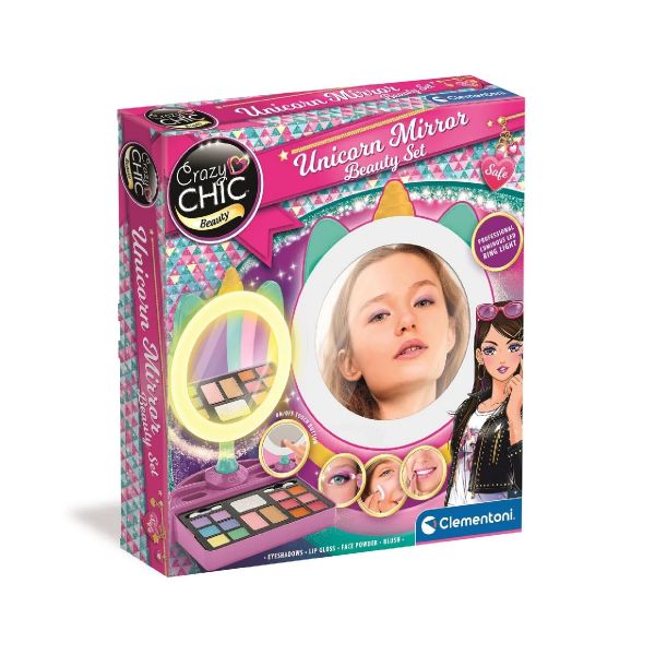 Clementoni Crazy Chic Espelho de Maquilhagem Unicorn Beauty Set - 18855