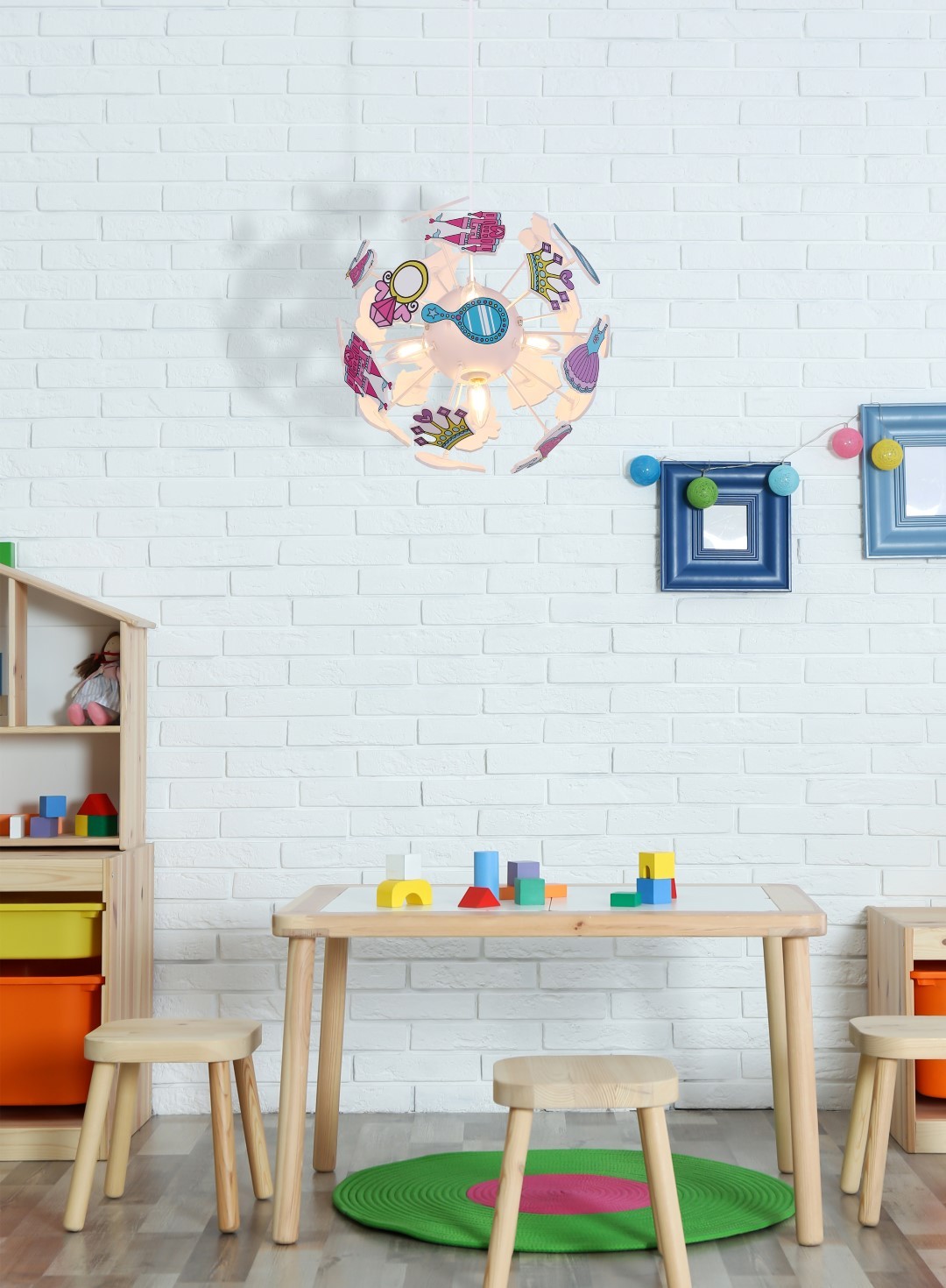 Kinder-Pendelleuchte - weiß - multicolor - 120 cm hoch