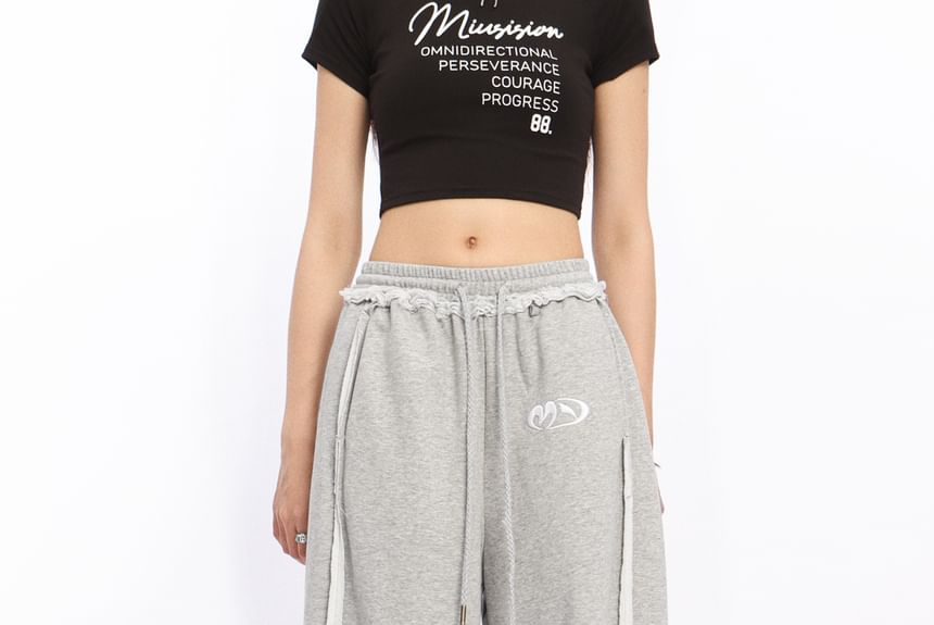 Berrytrix - Wijde joggingbroek met trekkoord en geborduurde taille