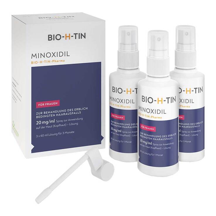 Minoxidil BIO-H-TIN-Pharma 20 mg/ml Spray für Frauen, 3X60 ml