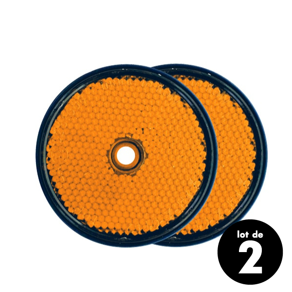 Catadioptre rond diamètre 61mm orange