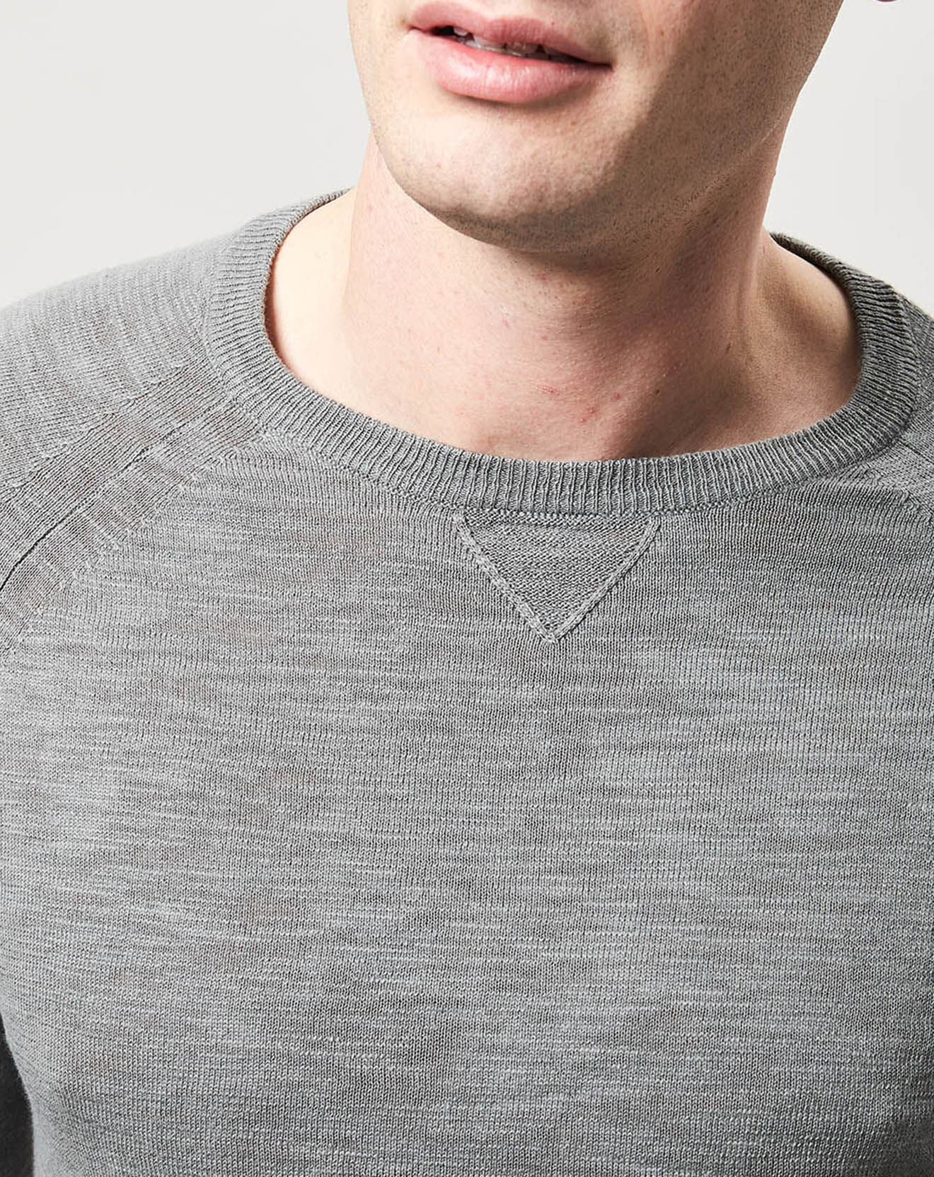Hartford Pull Crew Slub gris foncé
