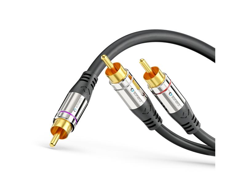 sonero Subwoofer Stereo / Mono Y-Kabel Cinch - Cinch 5 m Subwoofer Stereo / Mono Cinch Audio Y-Kabel