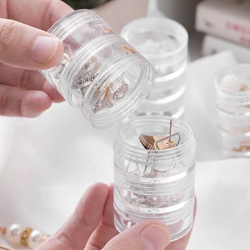 Honeyfluff - Transparante gelaagde sieradendoos van plastic (verschillende ontwerpen)