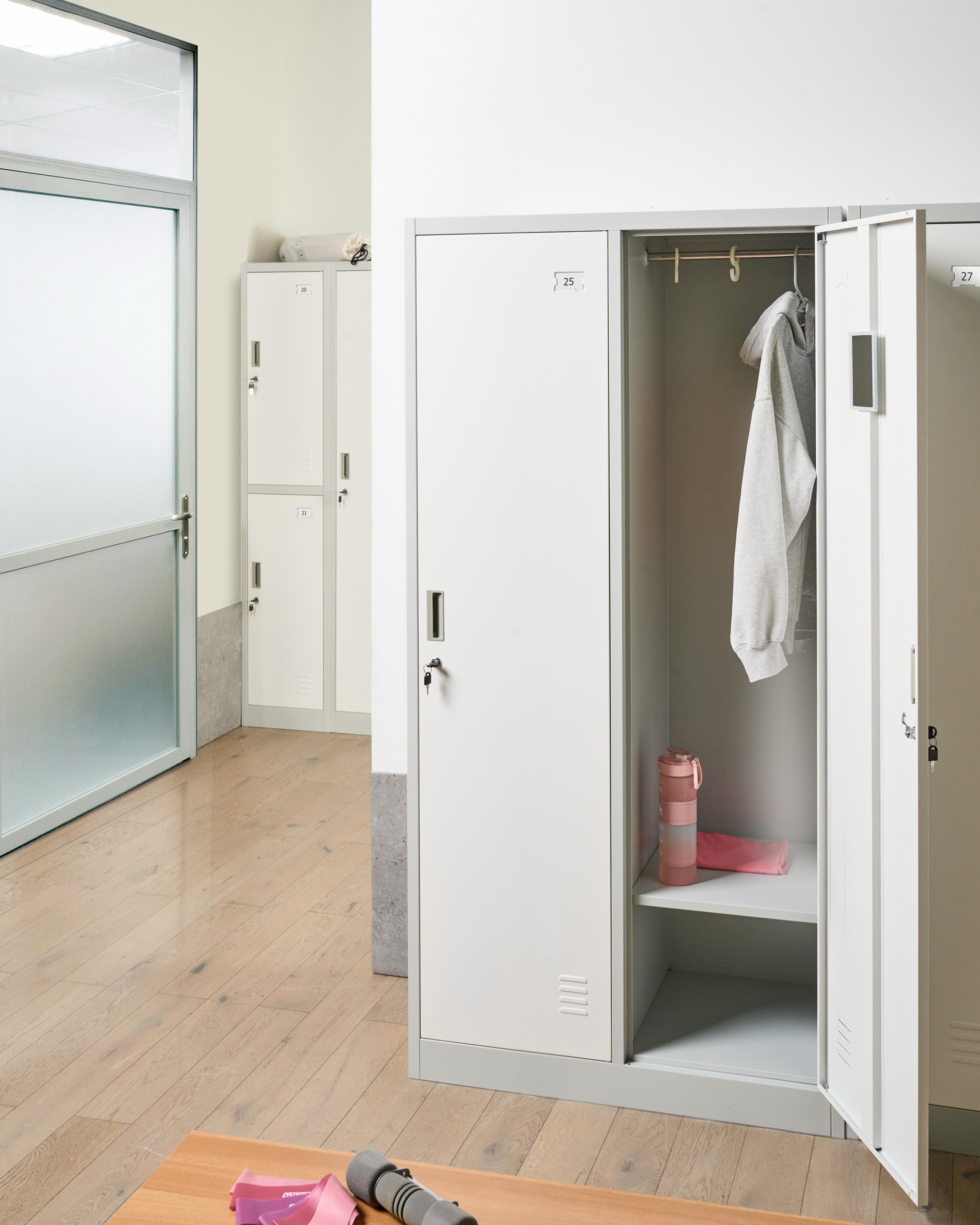 Locker met 2 deuren ATHLETE Metaal Grijs/wit