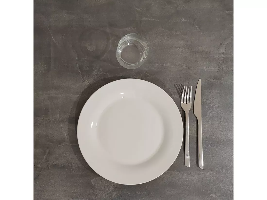 Mange-debout 60 x 60 cm - modèle Round pied blanc ardoise métallisée