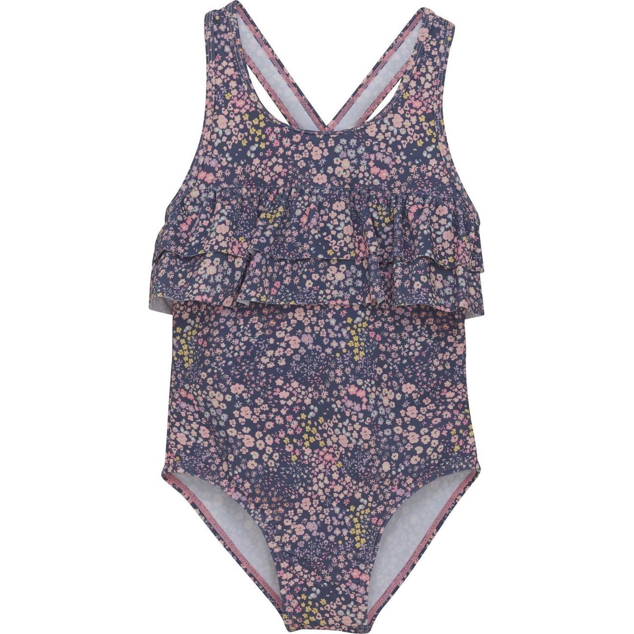 Color KidsSwimsuit W. frills, AOP