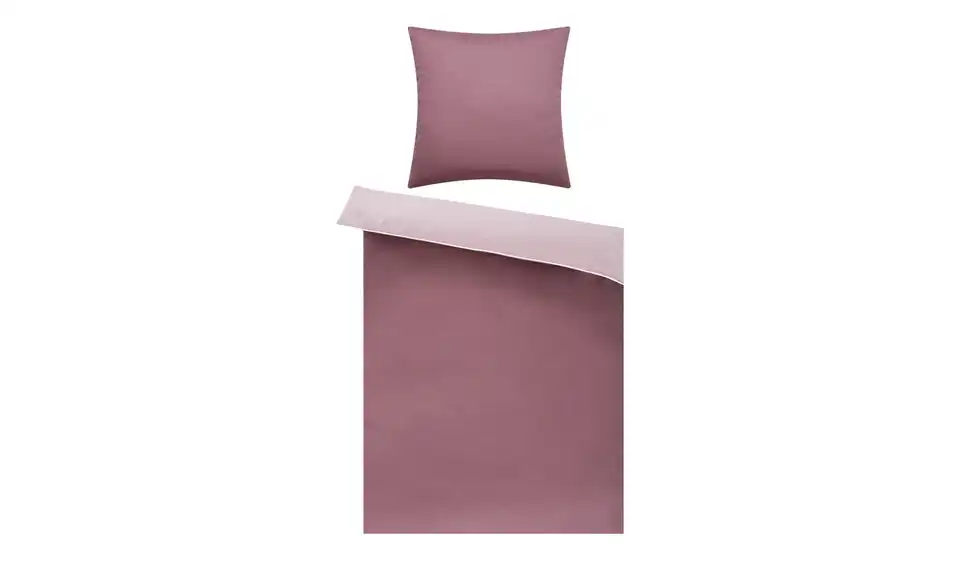 como Satin Wende-Bettwäsche Satin Piping Beere 135x200 cm, 80x80 cm