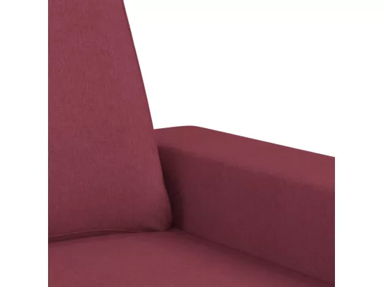 Ensemble de canapés 2 pcs rouge bordeaux tissu